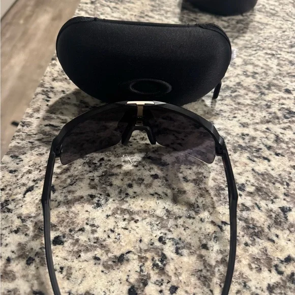 Oakley Matte Black Sunglasses with Case - Picture 3 of 5